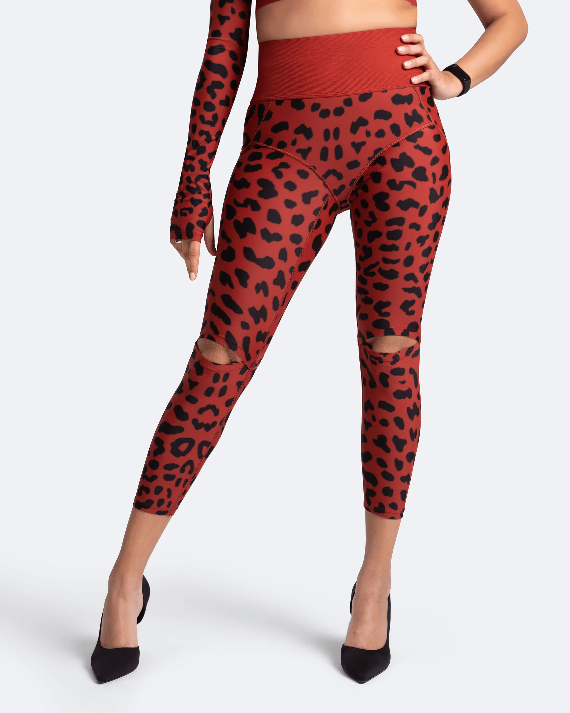 High-Rise Knee-Slit Leggings - Image 7