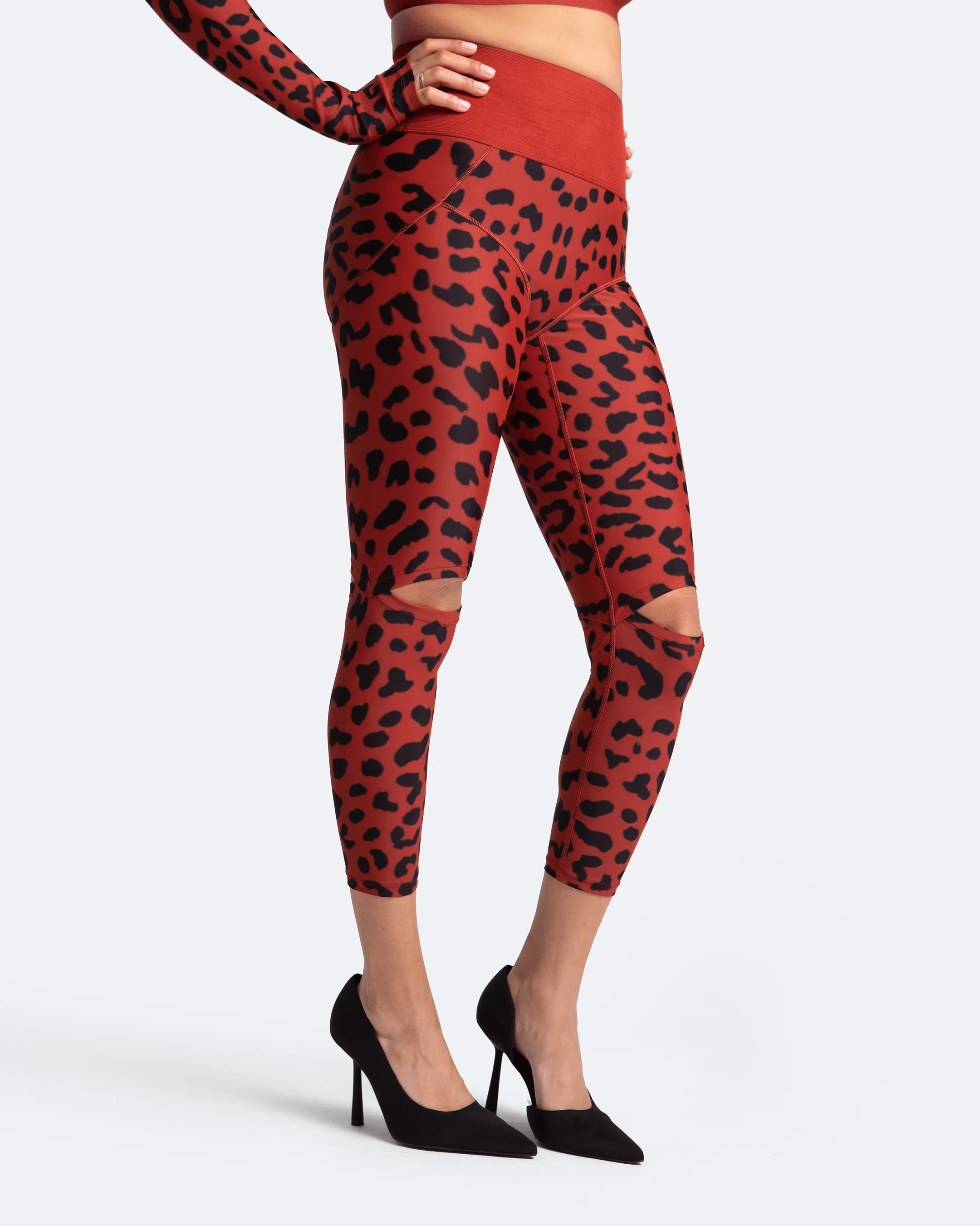 High-Rise Knee-Slit Leggings - Image 8