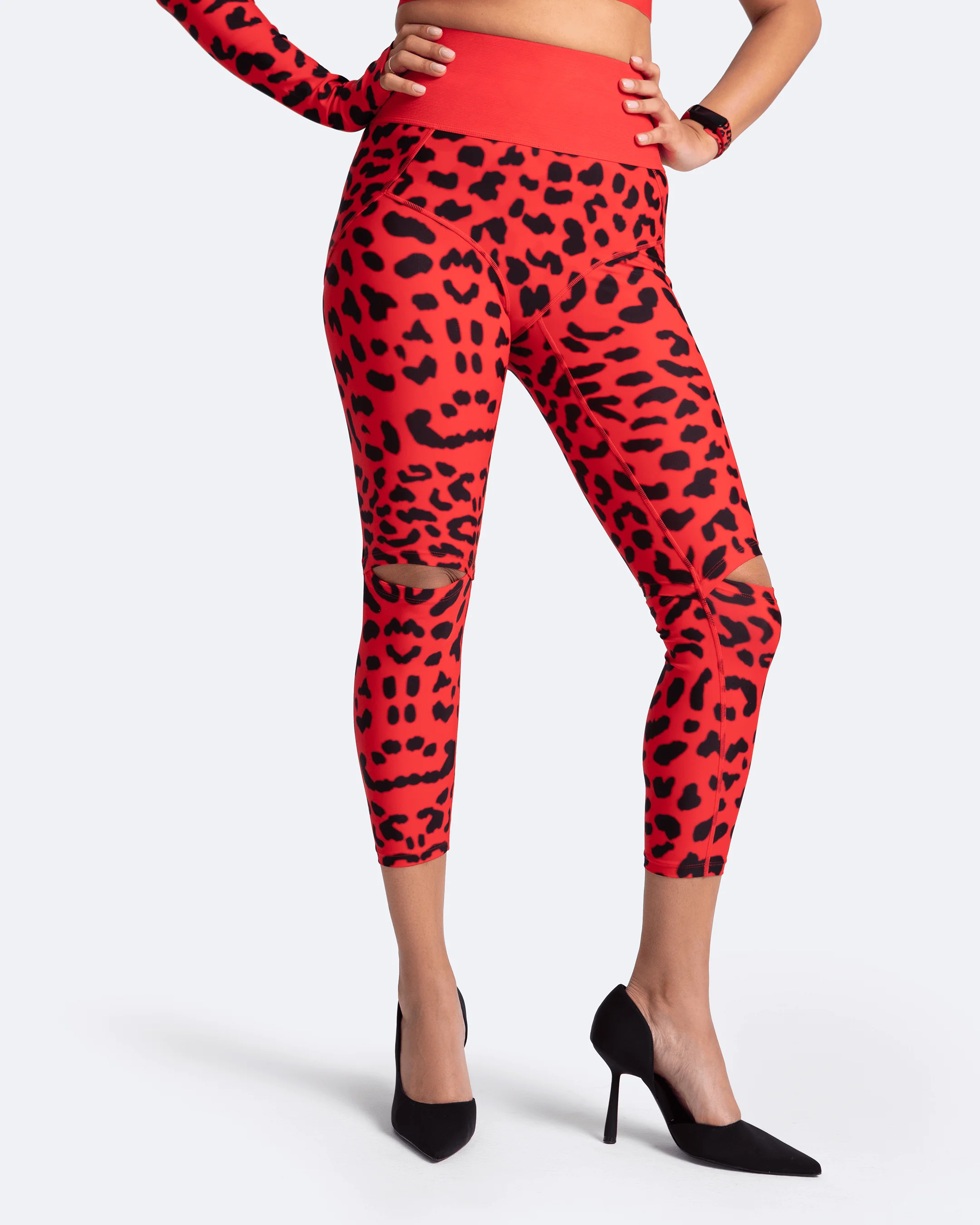 High-Rise Knee-Slit Leggings - Image 7
