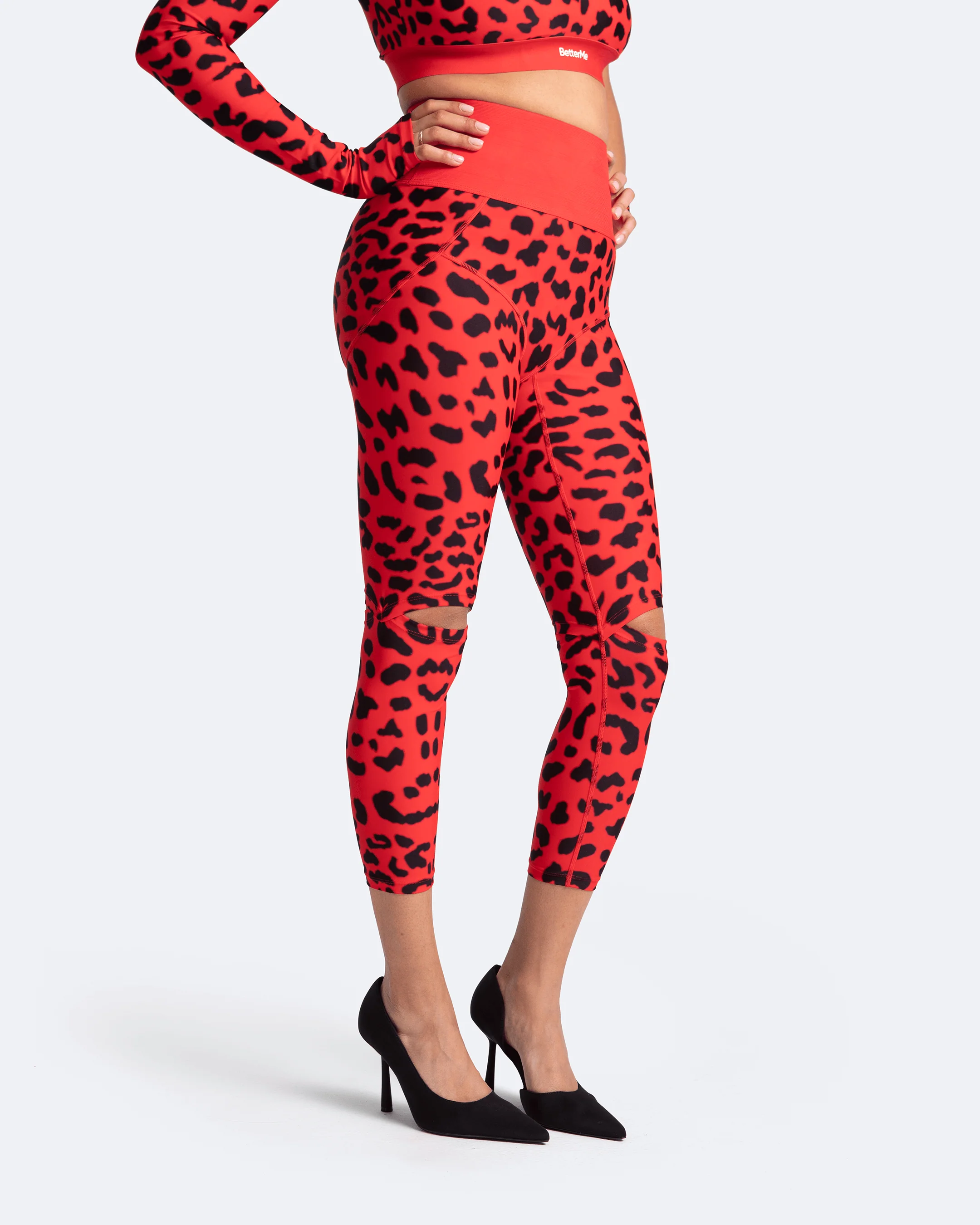 High-Rise Knee-Slit Leggings - Image 8