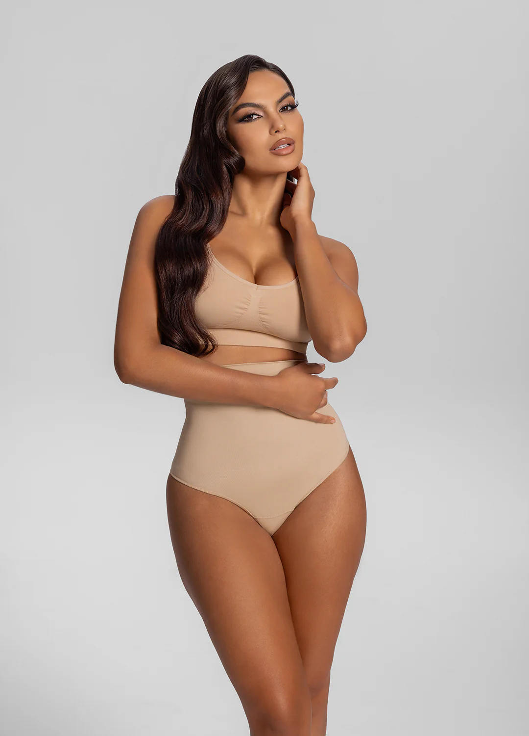 Seamless High-Waisted Tummy-Control Shaping Thong - Image 2