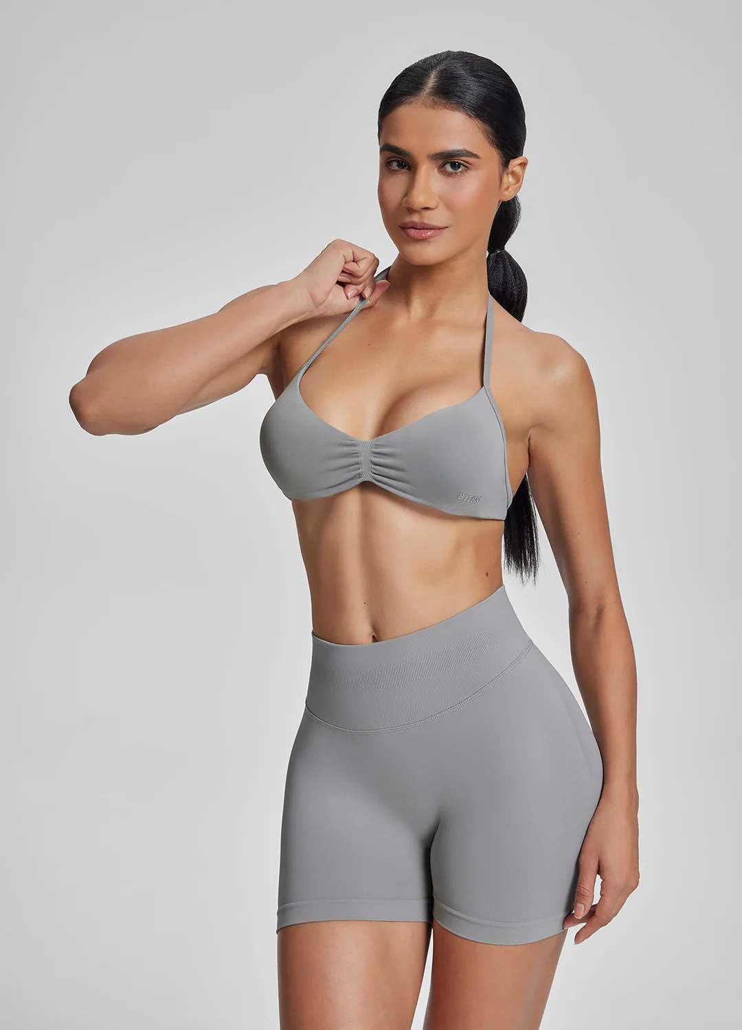 Ultrasculpt Halterneck Backless Strappy Functional Twill Knit Bra - Image 6