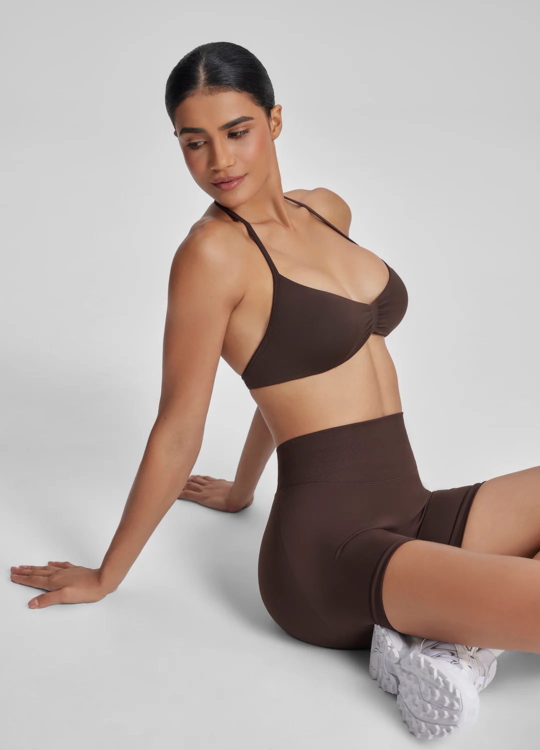 Ultrasculpt Halterneck Backless Strappy Functional Twill Knit Bra - Image 5