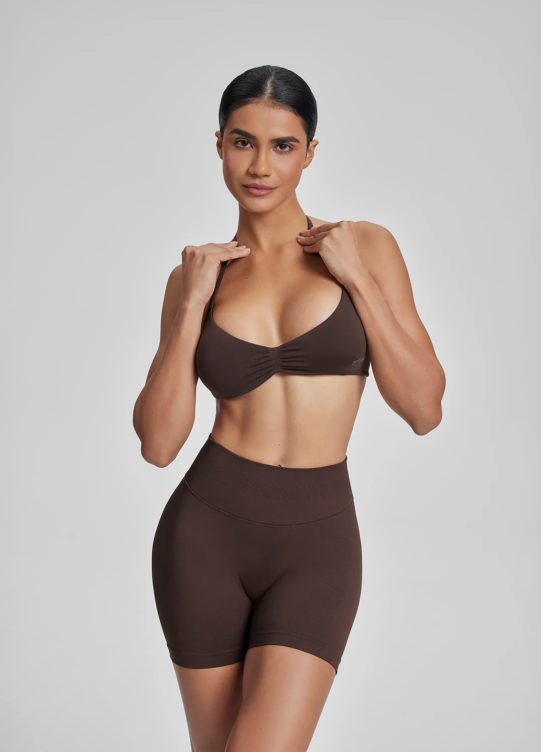 Ultrasculpt Halterneck Backless Strappy Functional Twill Knit Bra - Image 6