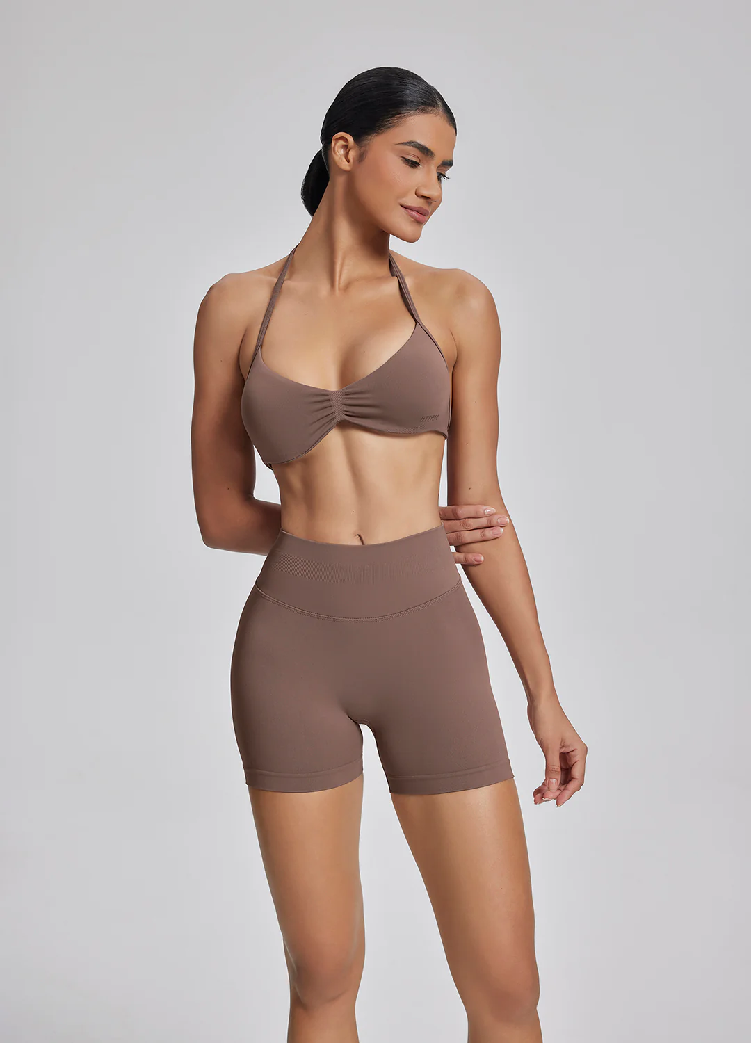 Ultrasculpt Halterneck Backless Strappy Functional Twill Knit Bra