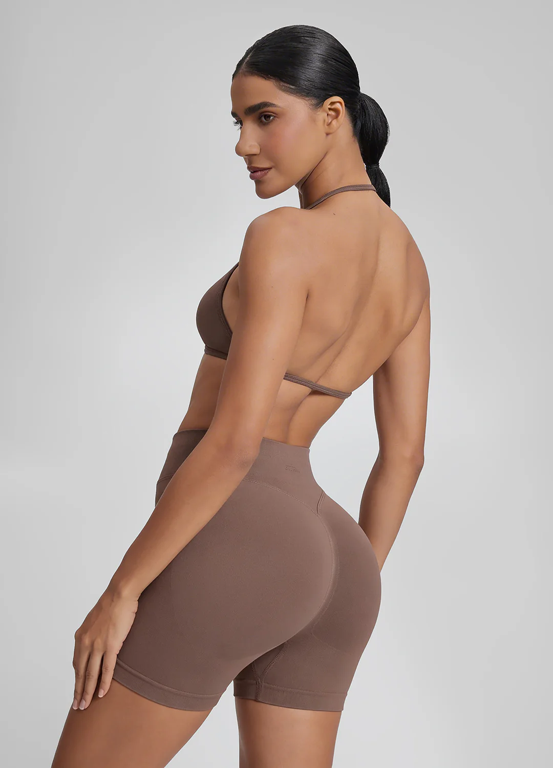 Ultrasculpt Halterneck Backless Strappy Functional Twill Knit Bra - Image 3