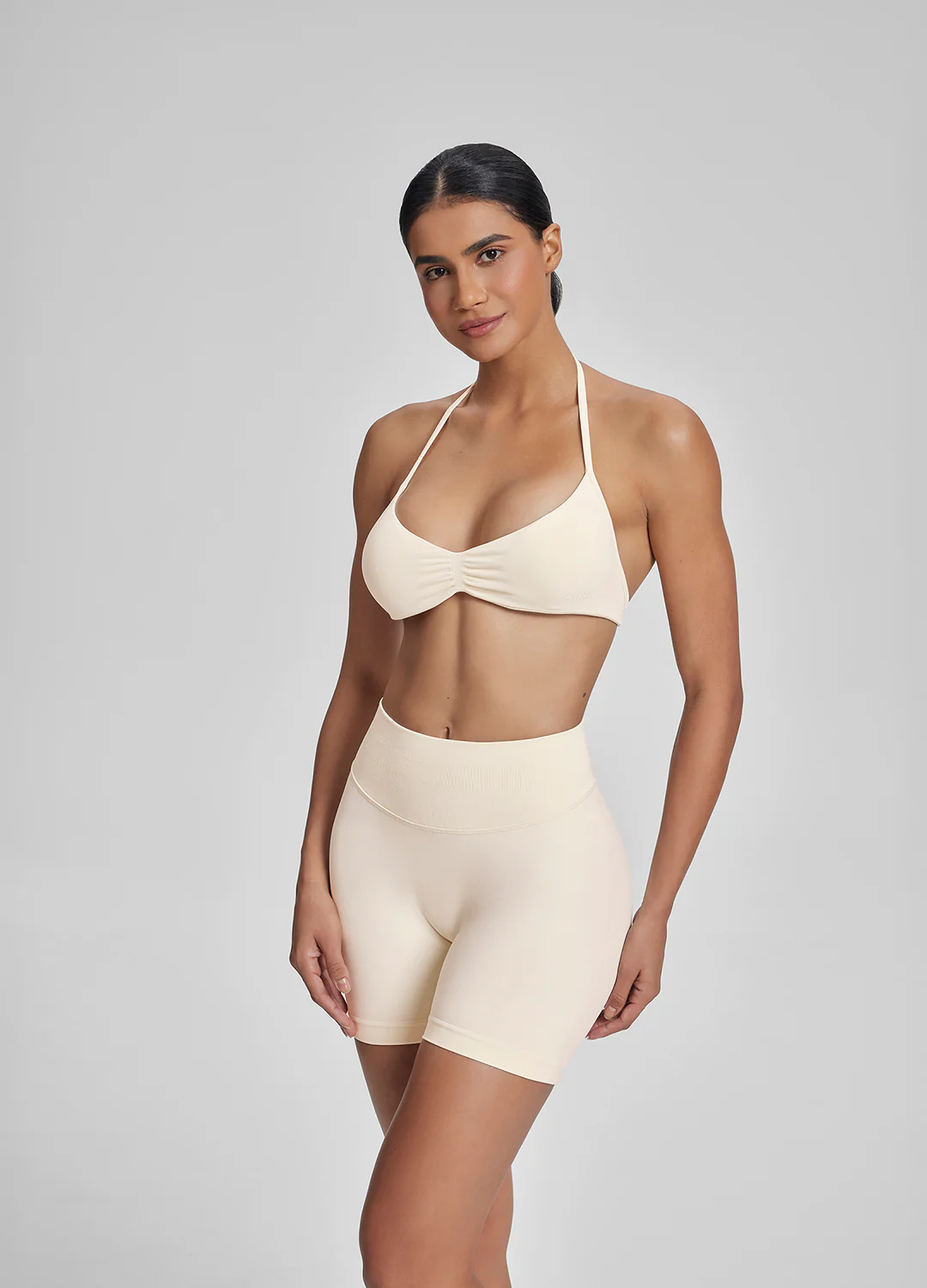 Ultrasculpt Halterneck Backless Strappy Functional Twill Knit Bra