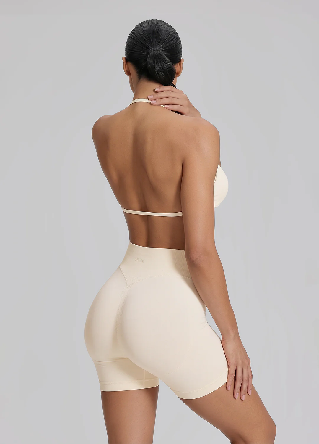Ultrasculpt Halterneck Backless Strappy Functional Twill Knit Bra - Image 3