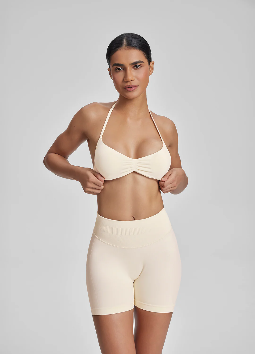 Ultrasculpt Halterneck Backless Strappy Functional Twill Knit Bra - Image 6