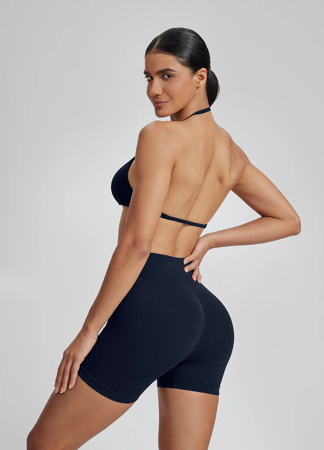 Ultrasculpt Halterneck Backless Strappy Functional Twill Knit Bra - Image 2