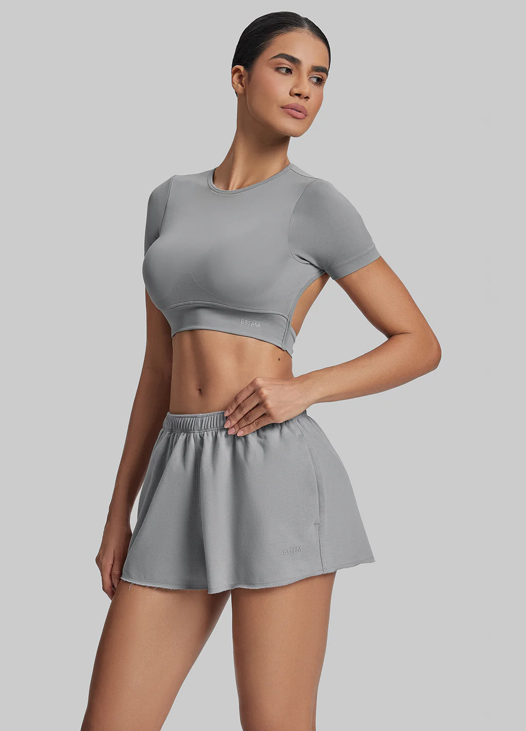 Comfy Mid-Thigh Stretchy Waist French Terry Jersey Shorts - Image 5