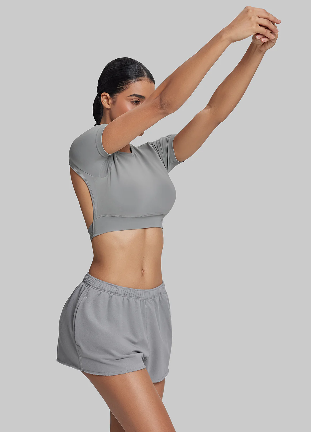 Comfy Mid-Thigh Stretchy Waist French Terry Jersey Shorts - Image 6