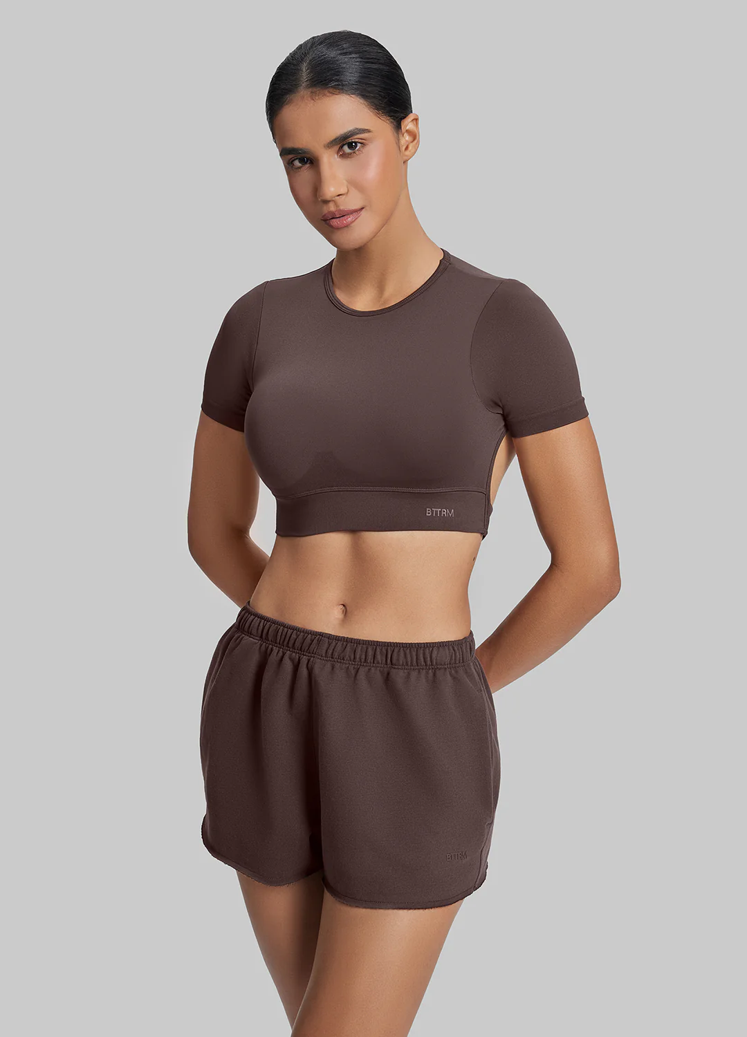 Comfy Mid-Thigh Stretchy Waist French Terry Jersey Shorts