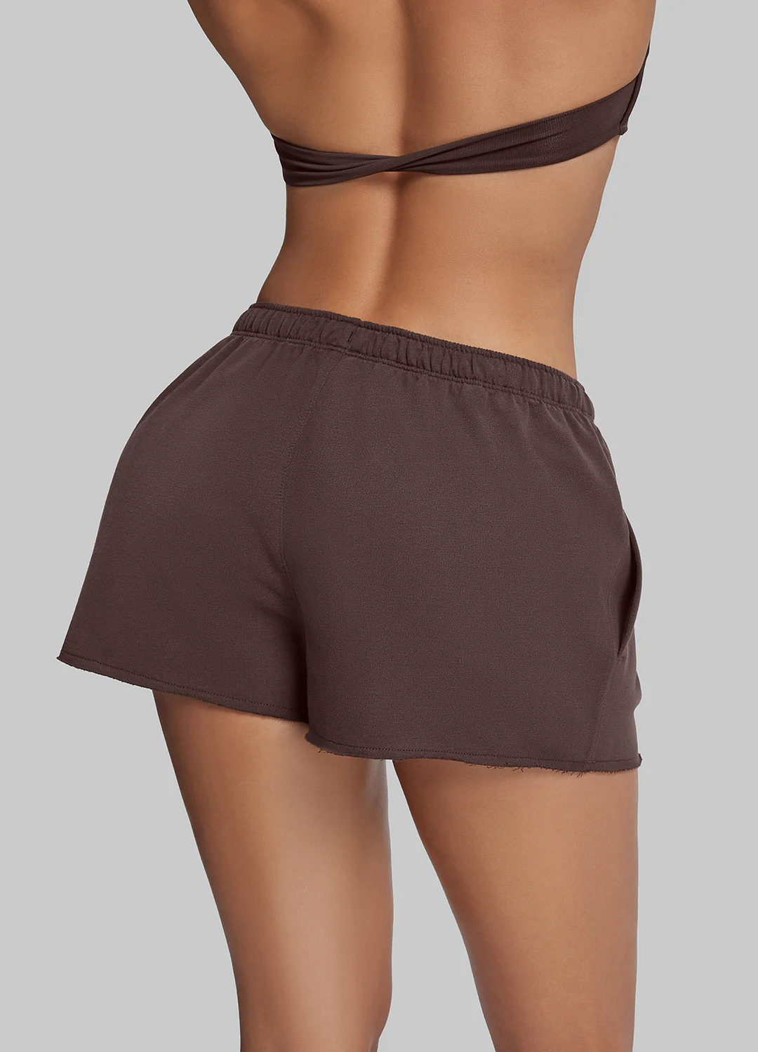 Comfy Mid-Thigh Stretchy Waist French Terry Jersey Shorts - Image 4