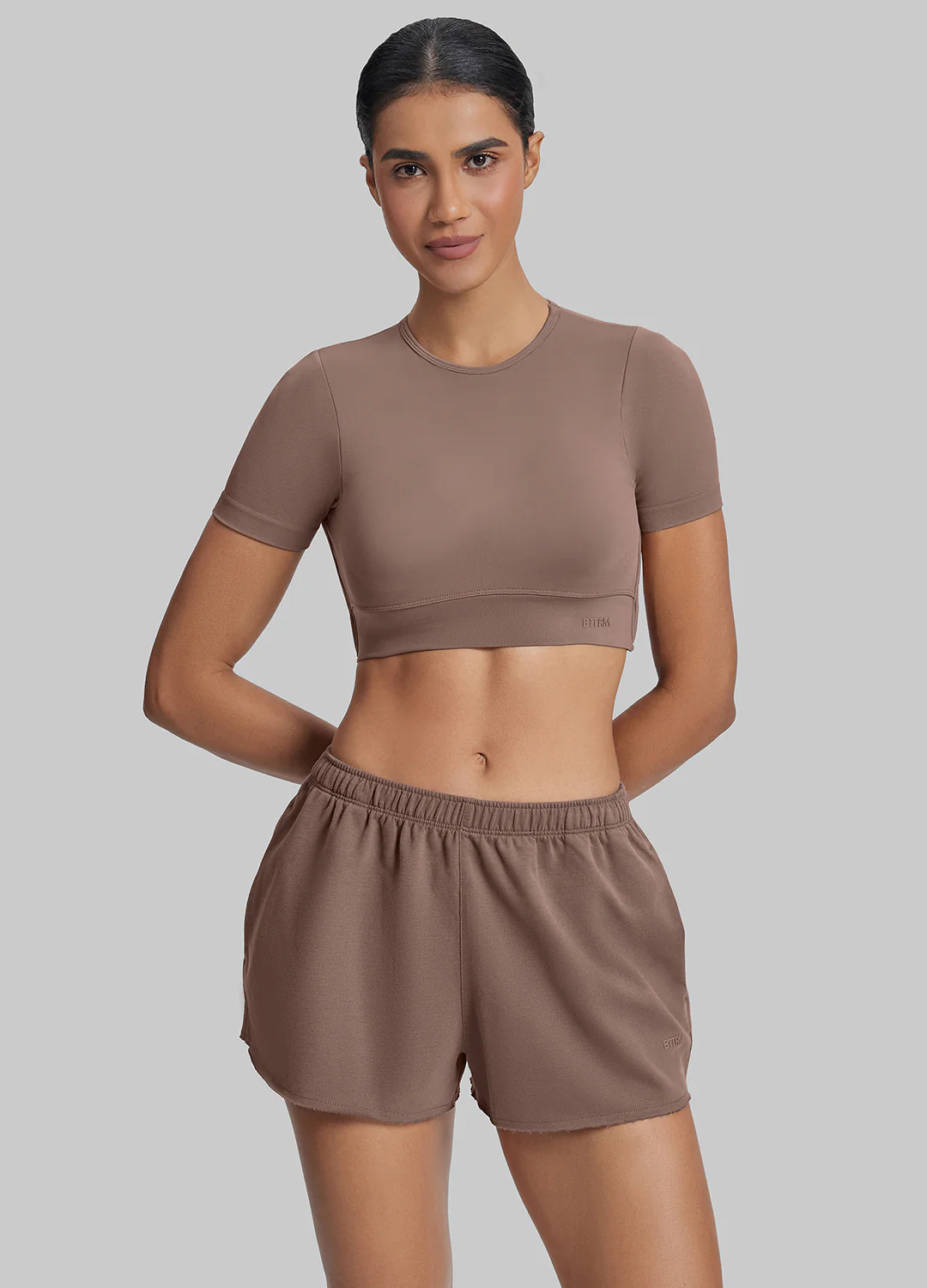 Comfy Mid-Thigh Stretchy Waist French Terry Jersey Shorts