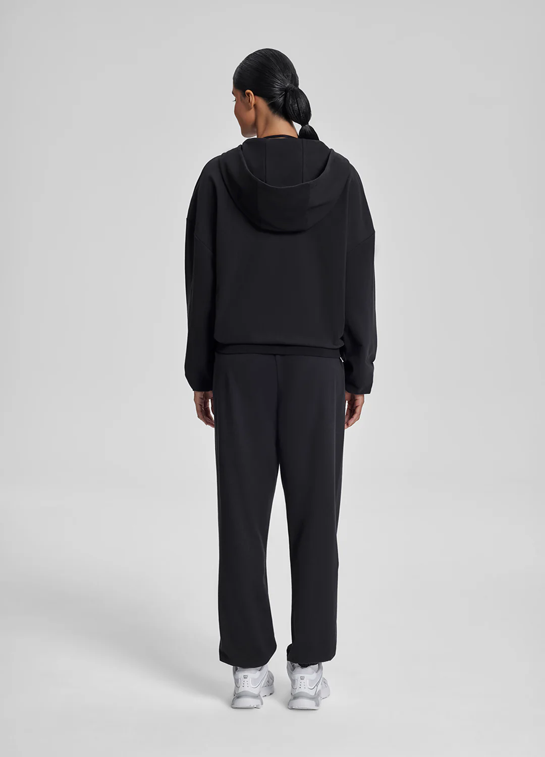 Relaxed Oversized Full Zipper Kangaroo Pockets Soft Hoodie - Image 3