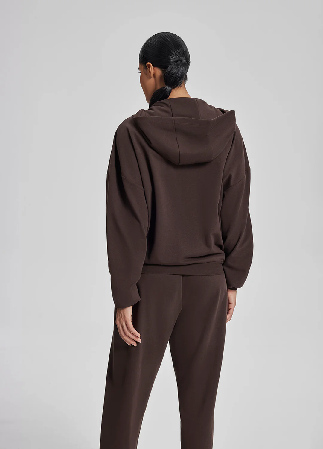 Relaxed Oversized Full Zipper Kangaroo Pockets Soft Hoodie - Image 3