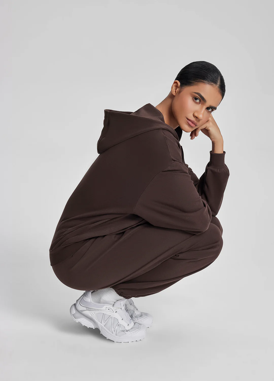 Relaxed Oversized Full Zipper Kangaroo Pockets Soft Hoodie - Image 6