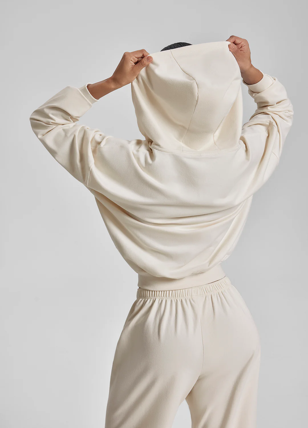 Relaxed Oversized Full Zipper Kangaroo Pockets Soft Hoodie - Image 6