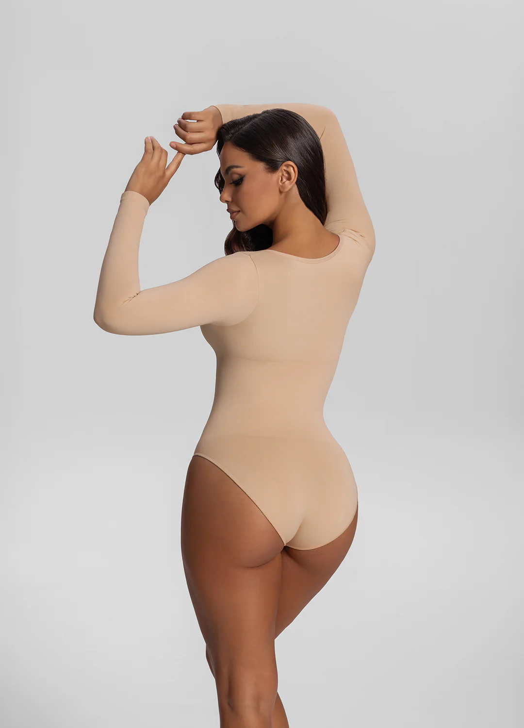 Seamless Long Sleeve Tummy-Control Full Body Shaper Bodysuit - Image 5