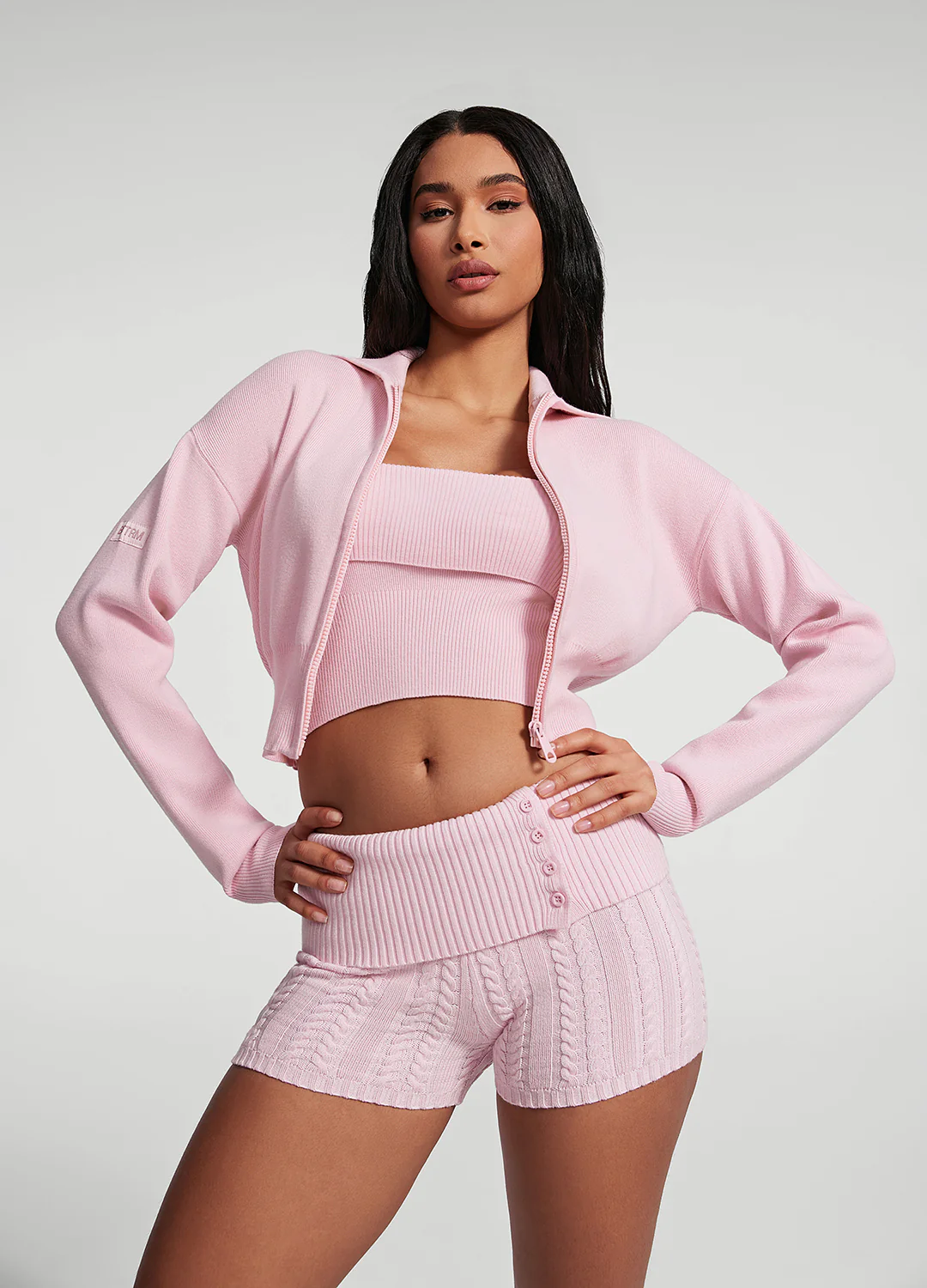 Knit Cropped Zip-Up Jacket - Image 5