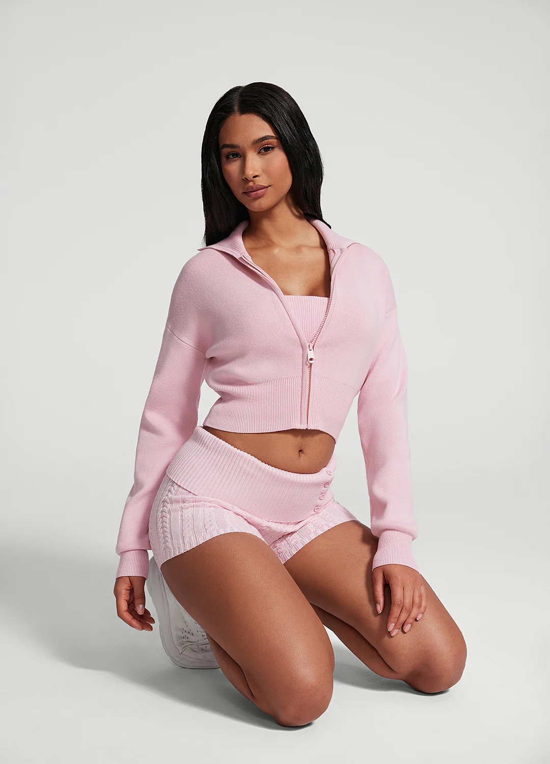 Knit Cropped Zip-Up Jacket - Image 6