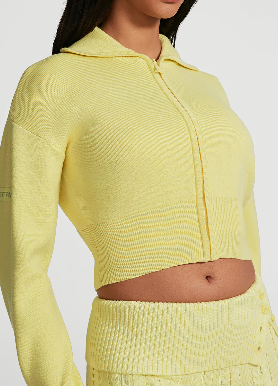 Knit Cropped Zip-Up Jacket - Image 4