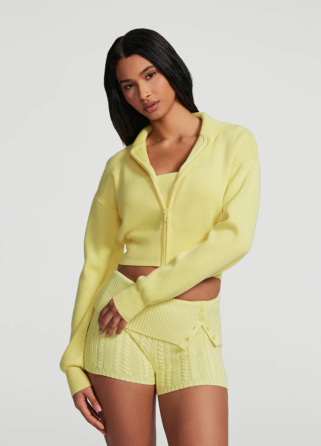 Knit Cropped Zip-Up Jacket - Image 6