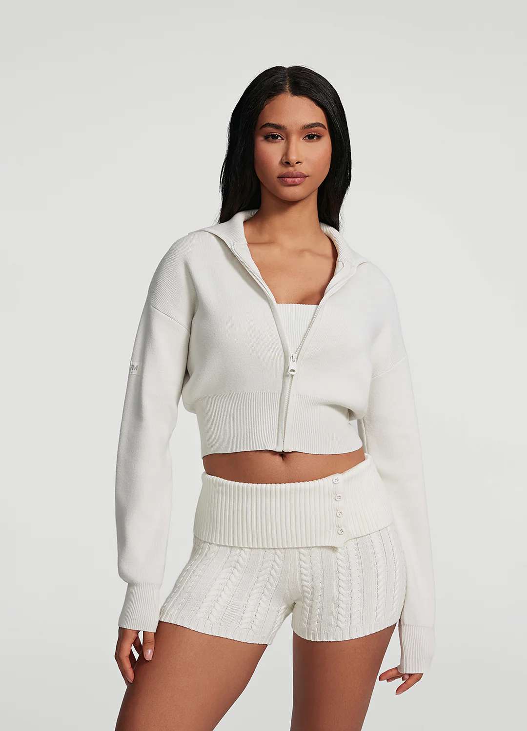 Knit Cropped Zip-Up Jacket - Image 5