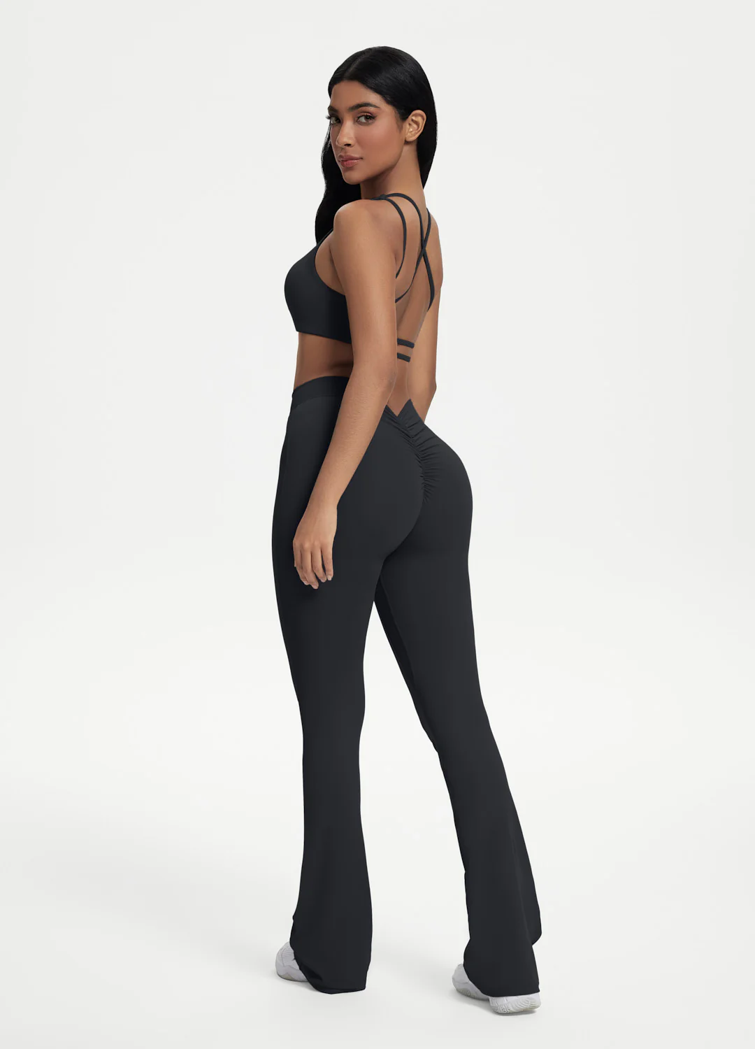 Scrunch Back Flared Leggings
