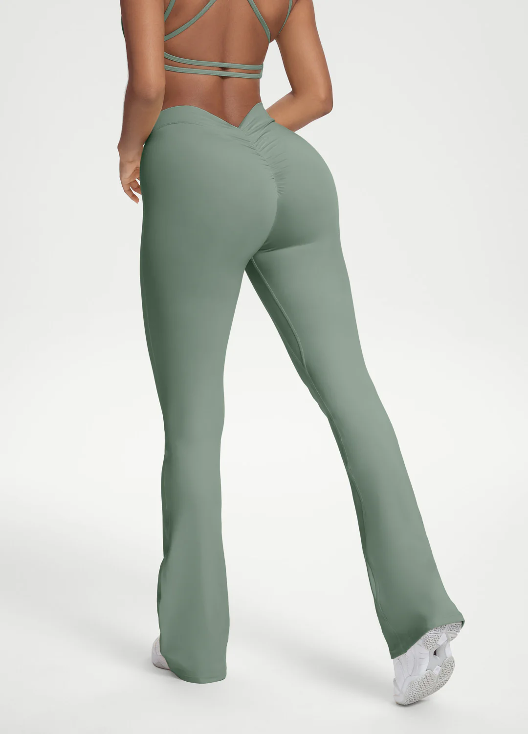 Scrunch Back Flared Leggings