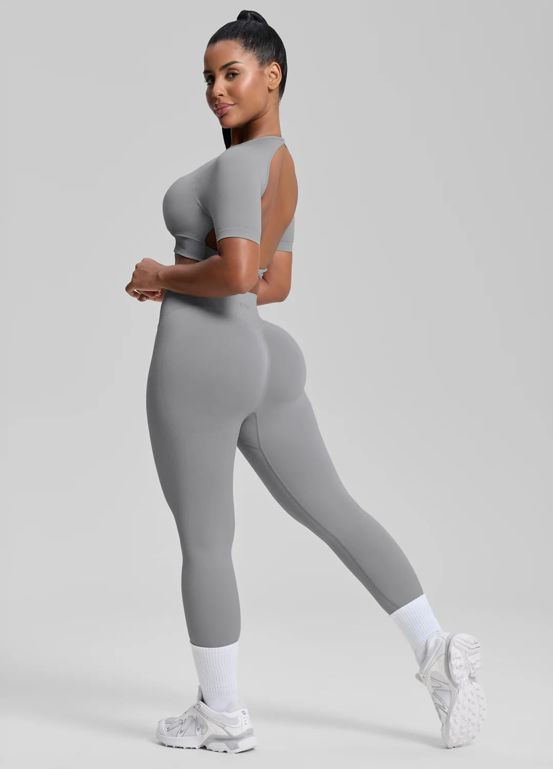 Ultrasculpt High Waisted Butt Lifting Tummy Control Shaping Training Leggings - Image 5