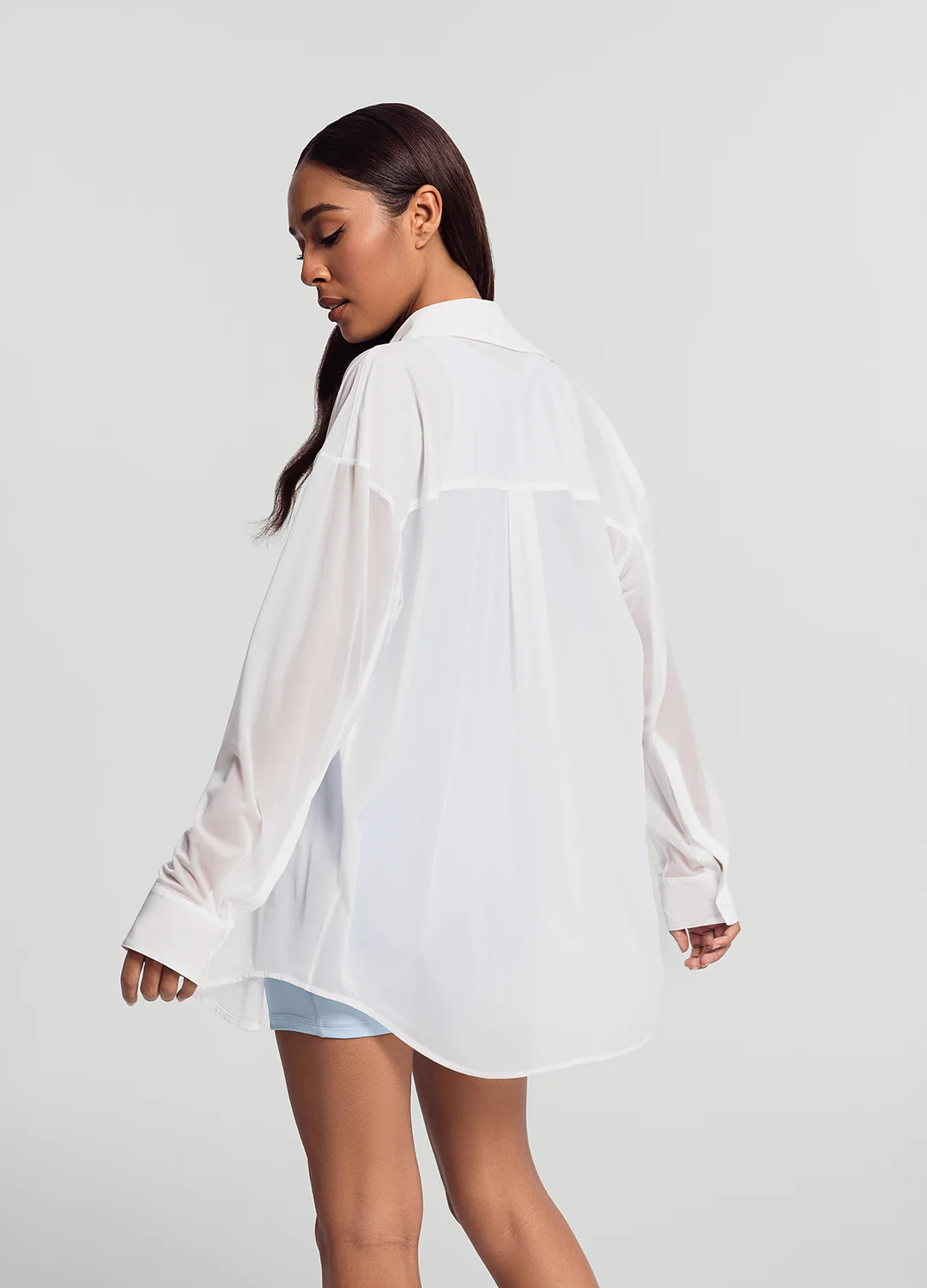 Sheer Button-Up Shirt