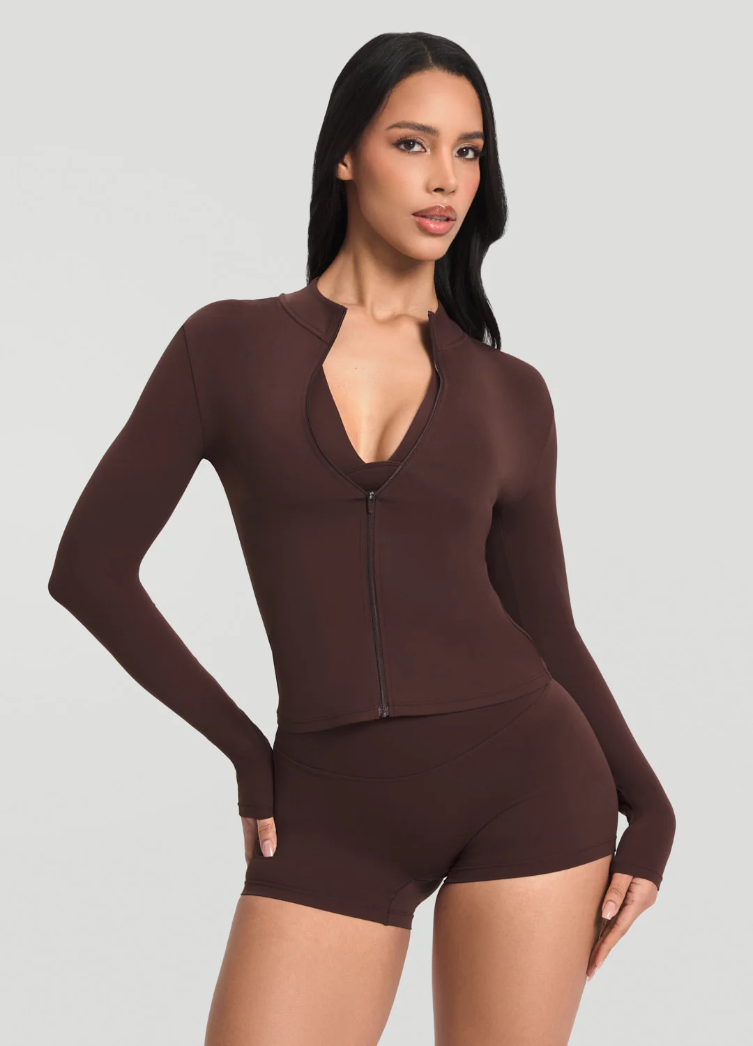 Sleek Zip-Up Long Sleeve Jacket