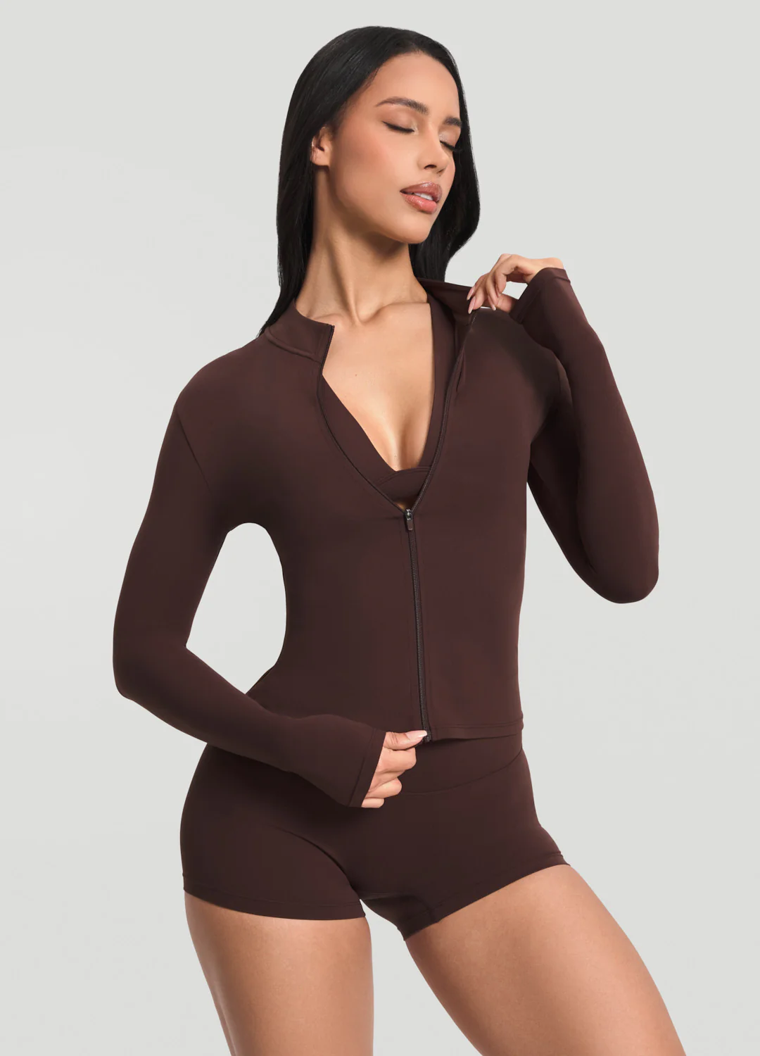 Sleek Zip-Up Long Sleeve Jacket - Image 6