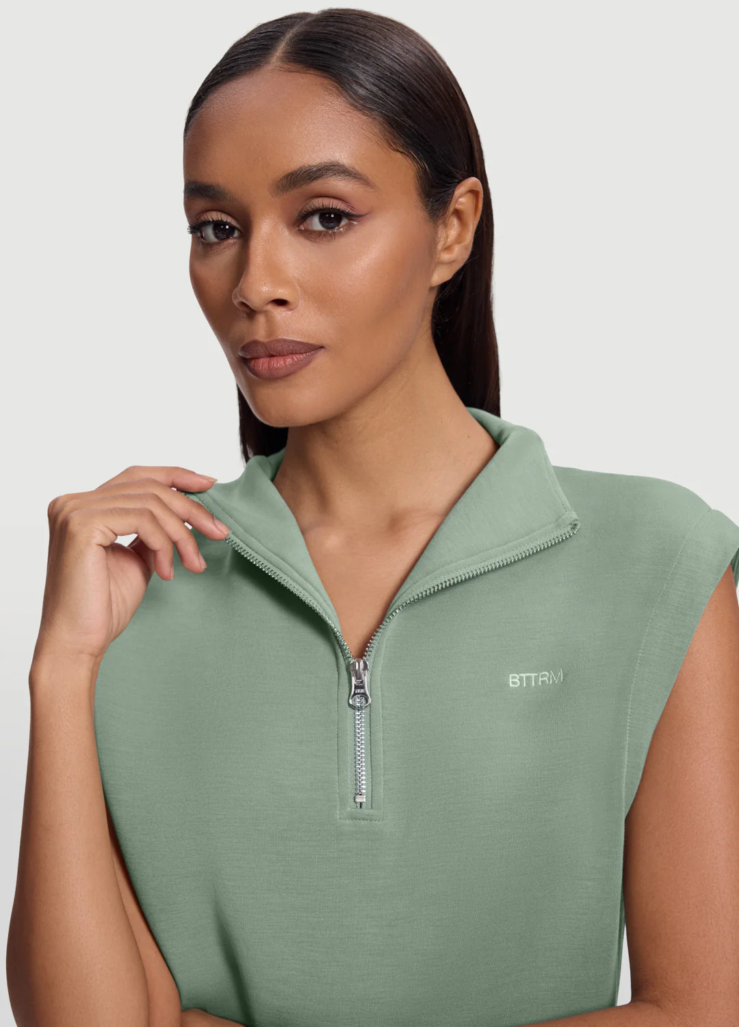 Sleeveless Half-Zip Sweatshirt - Image 4