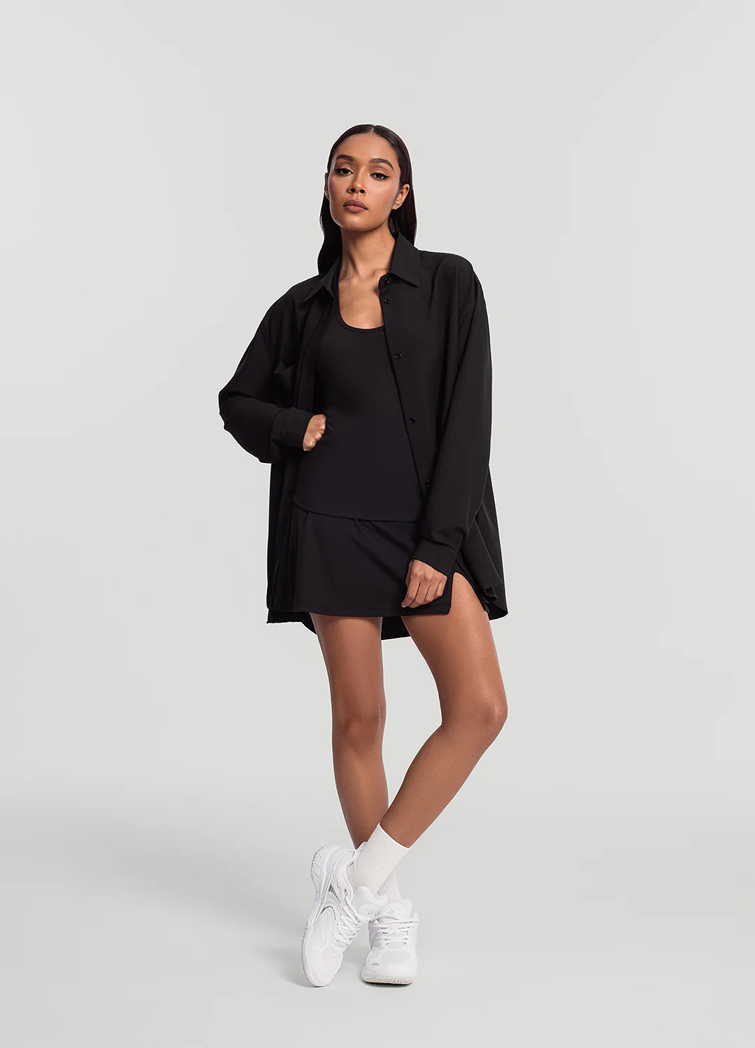 Textured Oversized Button-Up Shirt - Image 2