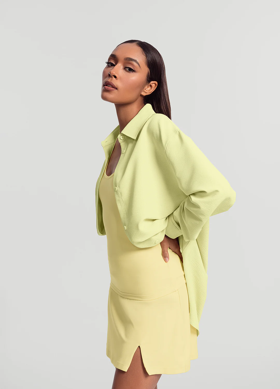 Textured Oversized Button-Up Shirt - Image 2