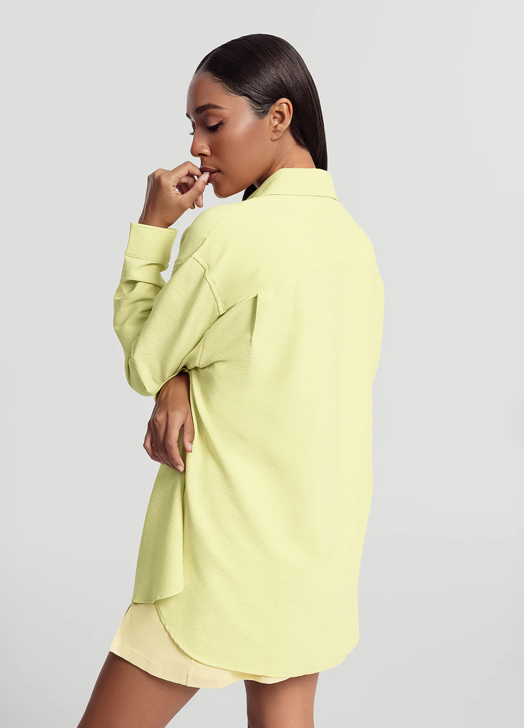 Textured Oversized Button-Up Shirt - Image 3