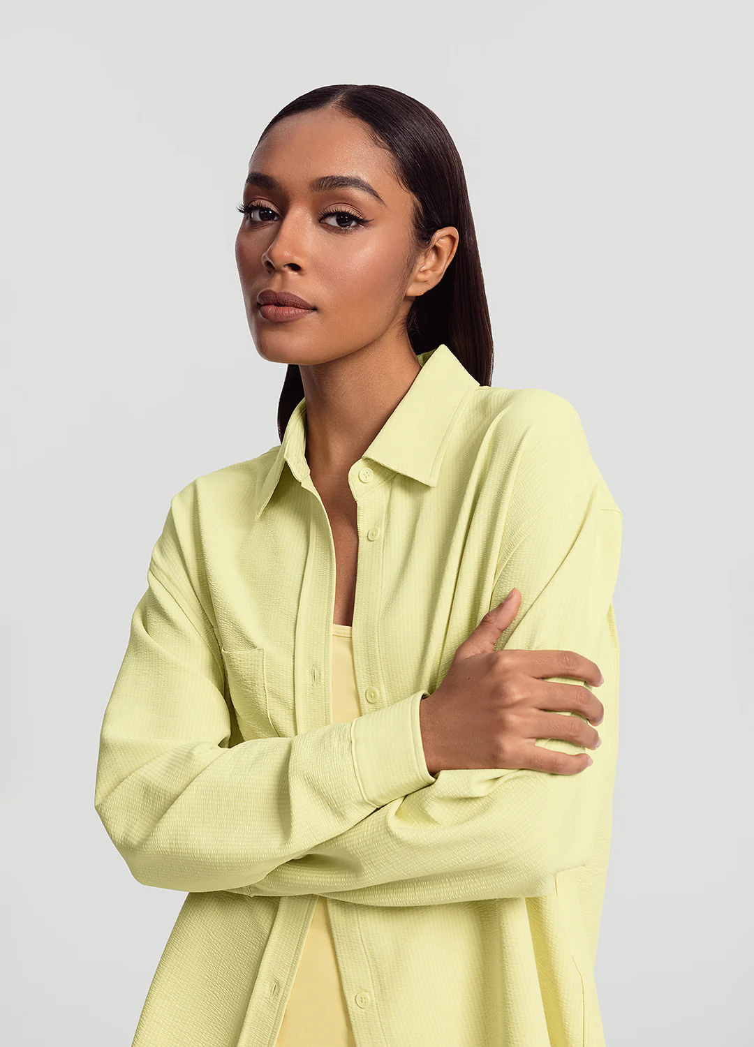 Textured Oversized Button-Up Shirt - Image 6