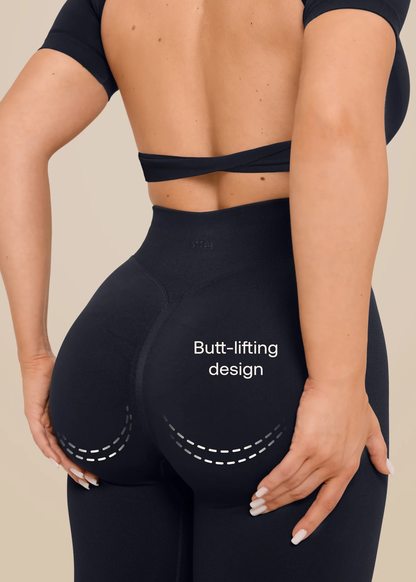 Ultrasculpt High Waisted Butt Lifting Tummy Control Shaping Training Leggings - Image 2