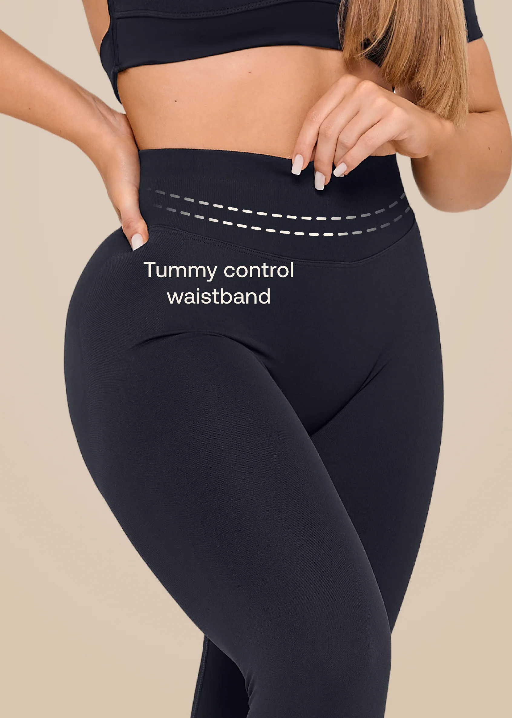 Ultrasculpt High Waisted Butt Lifting Tummy Control Shaping Training Leggings - Image 4