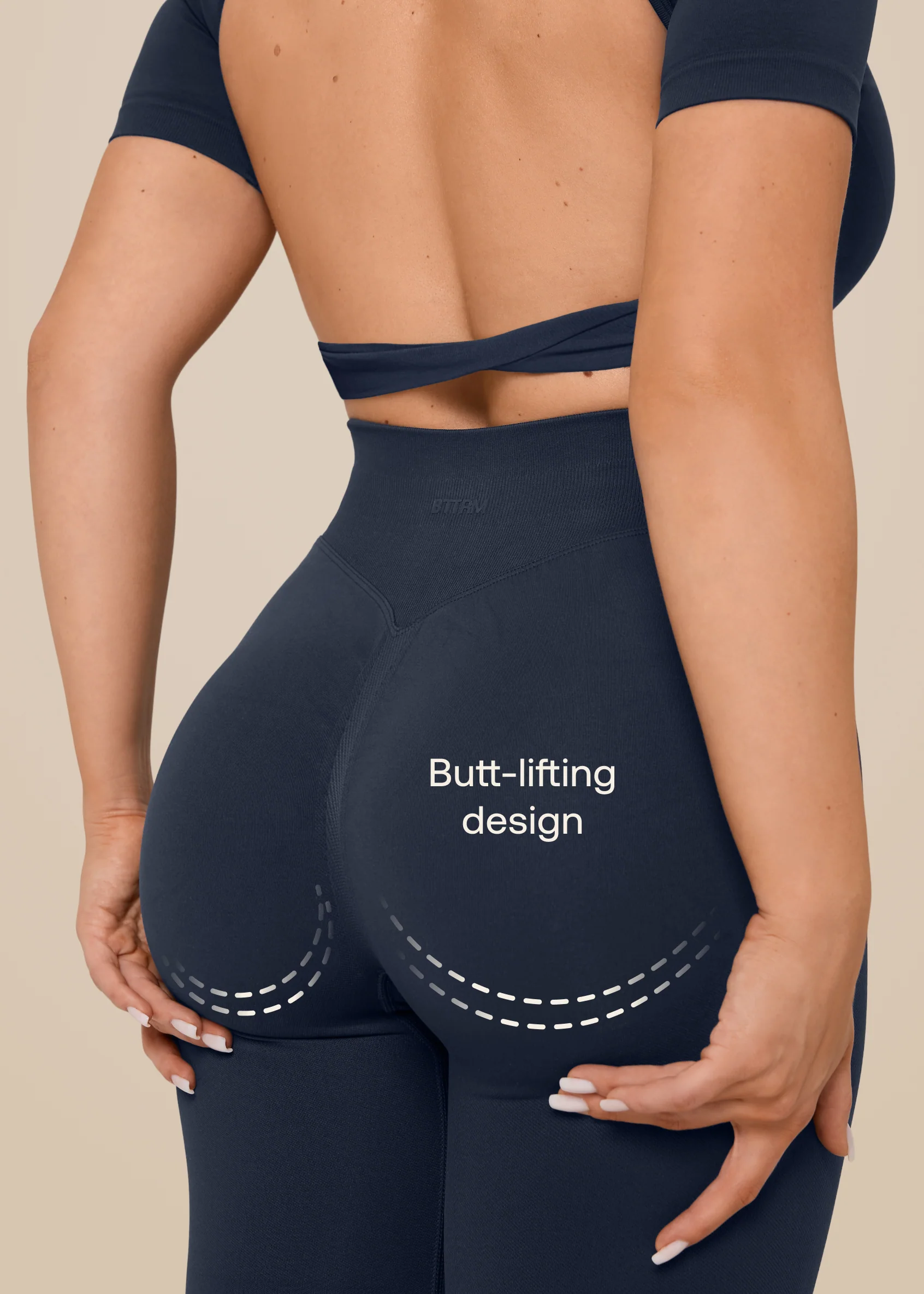 Ultrasculpt High Waisted Butt Lifting Tummy Control Shaping Training Leggings - Image 2