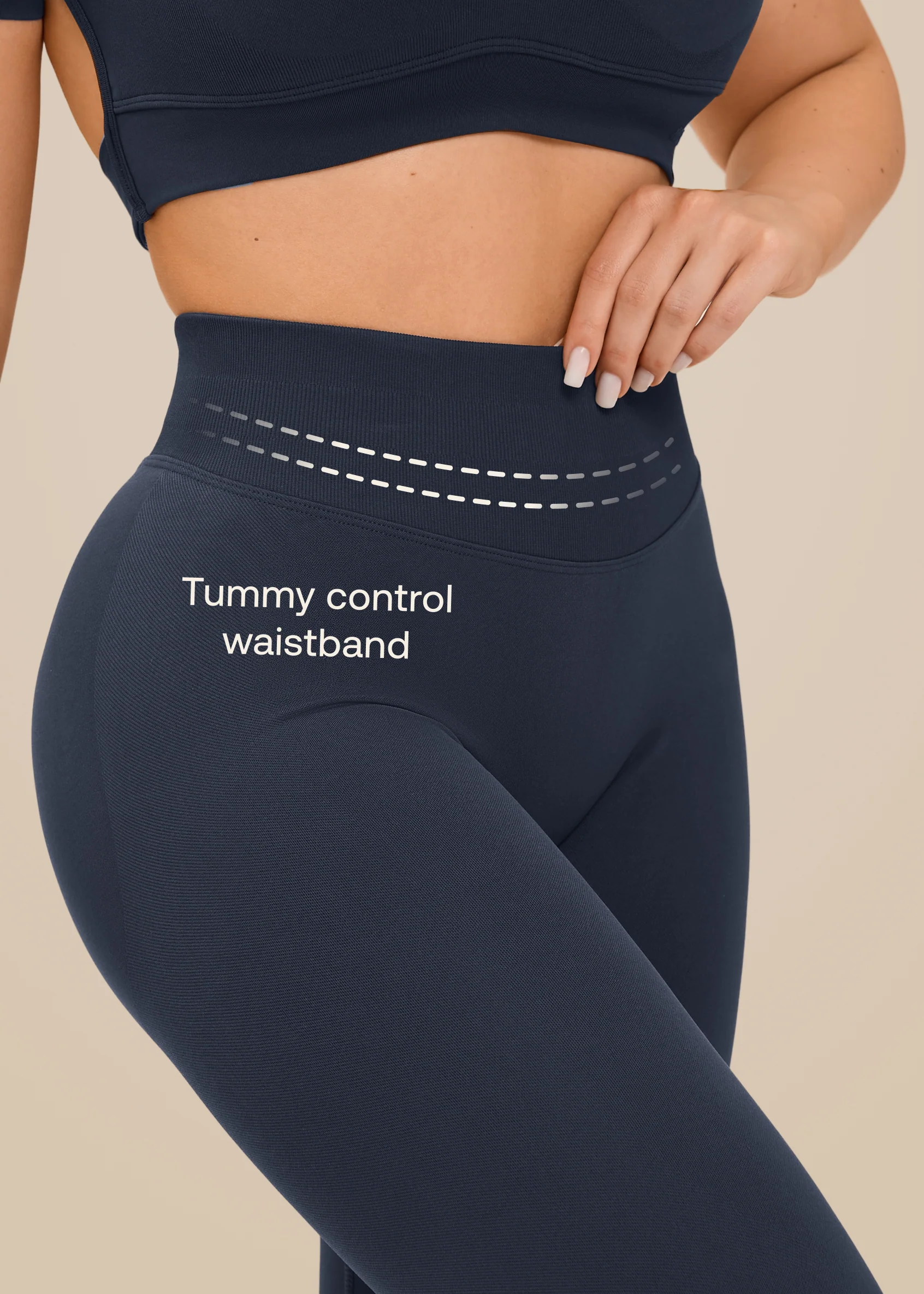 Ultrasculpt High Waisted Butt Lifting Tummy Control Shaping Training Leggings - Image 4