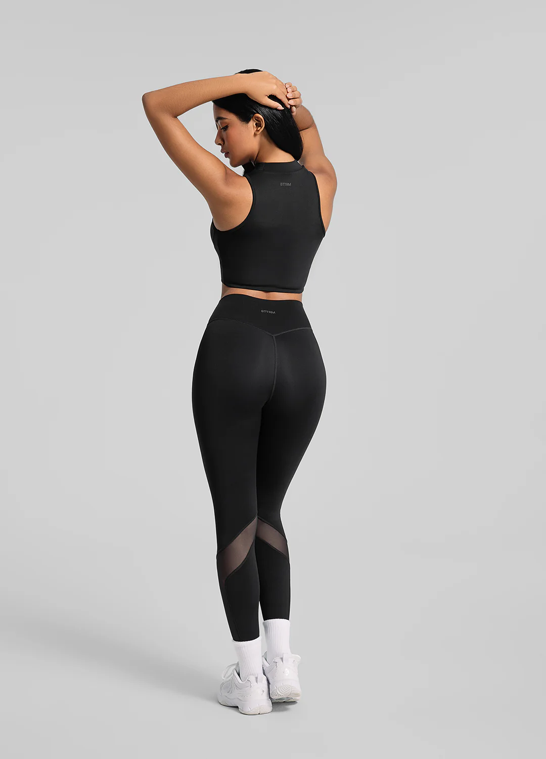 Zip Front Mesh Leggings - Image 3