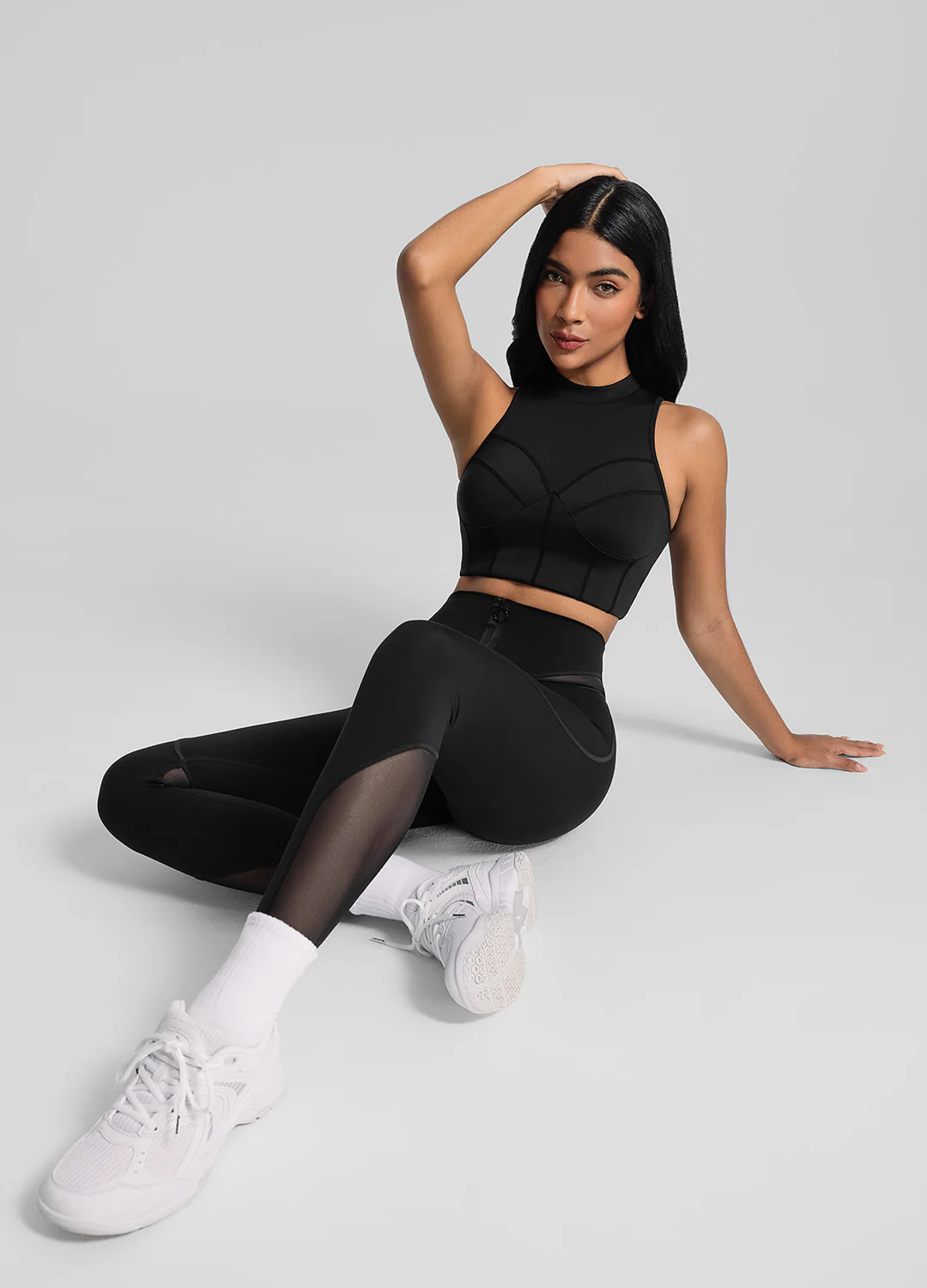 Zip Front Mesh Leggings - Image 6