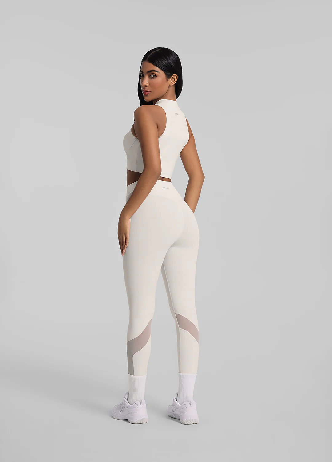 Zip Front Mesh Leggings - Image 3